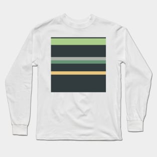 A beautiful fuse of Greyish, Charcoal, Slate Green, Pale Olive Green and Sand stripes. Long Sleeve T-Shirt